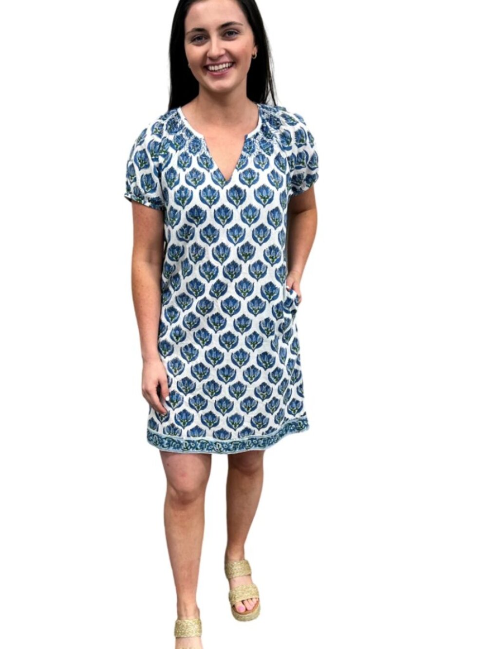 Liza Byrd The Michelle Smocked Neck Dress
